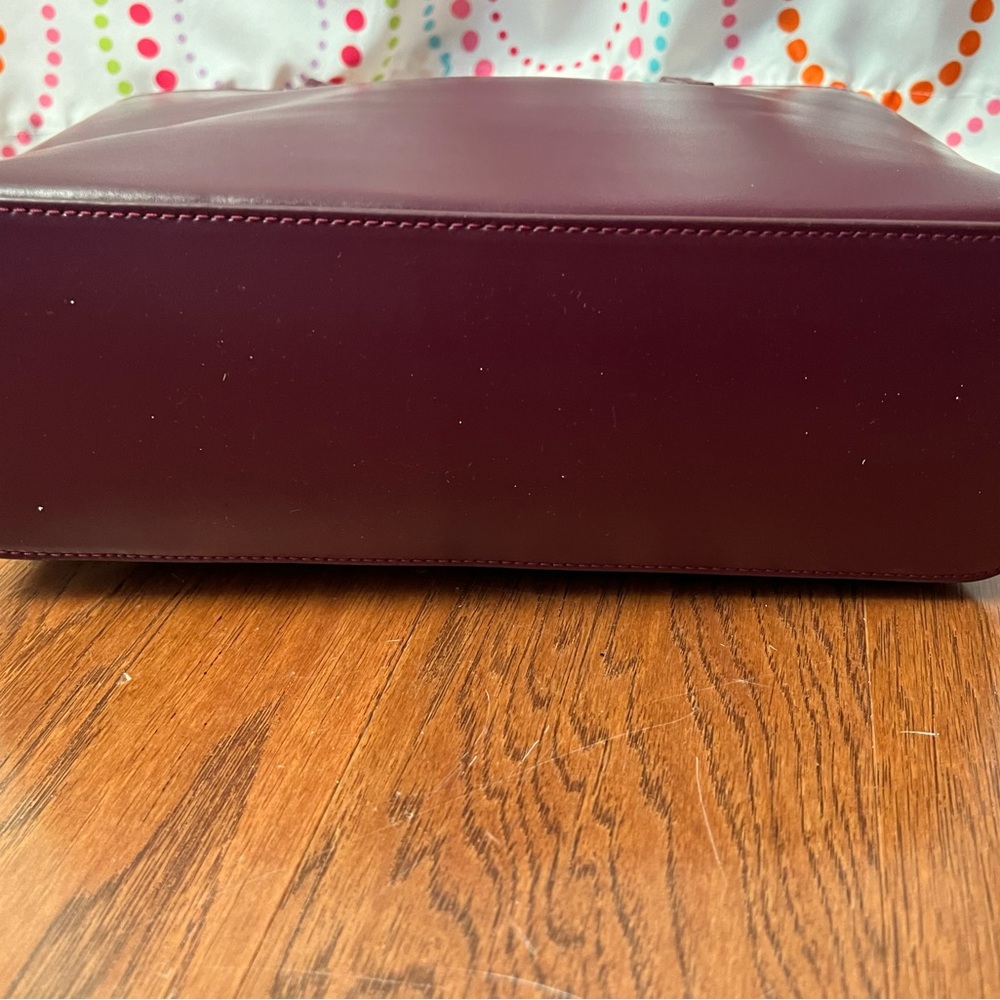 Plum purple leather Kate spade tote